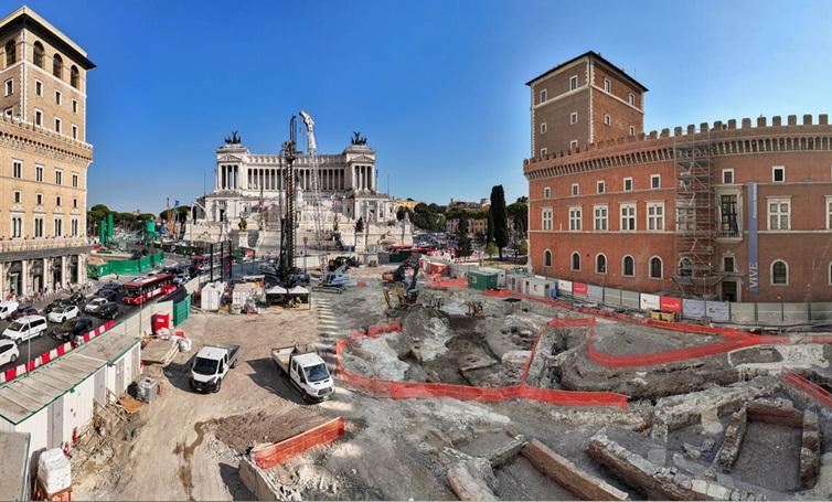 chantier Rome piazza Venezia