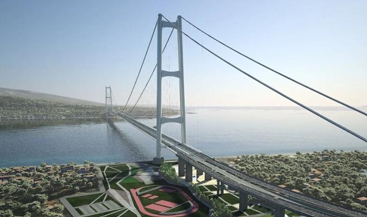 viaduc pont suspendu en Sicile Italie