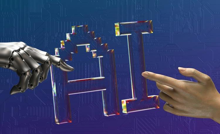 deux mains pointent du doigt l'AI