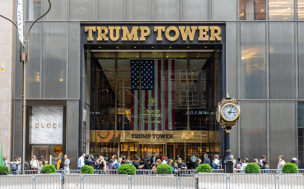 L'entrée de la Trump Tower