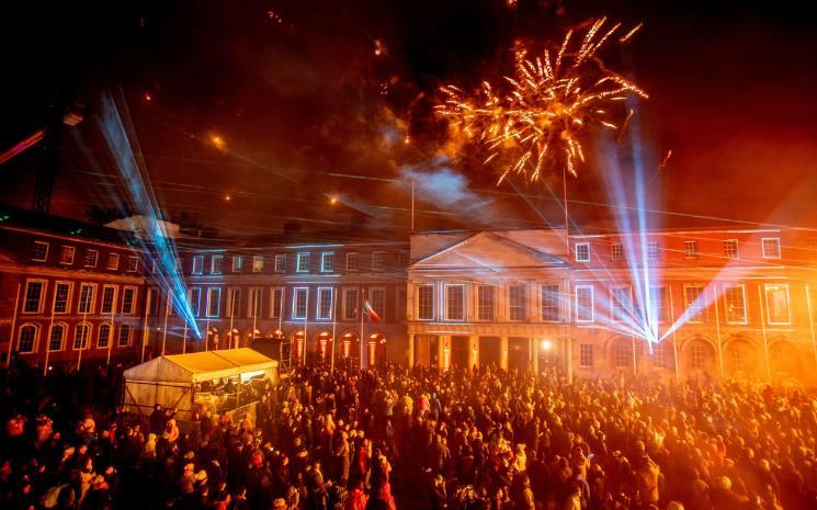2023, NYF Dublin, fireworks display at Dublin Castle