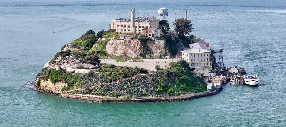 Vue aérienne de l'île d'Alcatraz