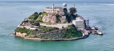 Vue aérienne de l'île d'Alcatraz