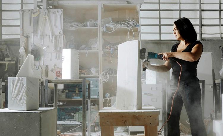 Anne Cecile Surga in her studio. Courtesy of the artist