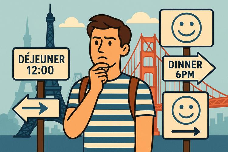 Illustration montrant les différences culturelles entre la France et les US