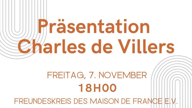Affiche de la lecture sur Charles de Villers