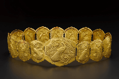 Ceinture à panneaux avec boucle en or