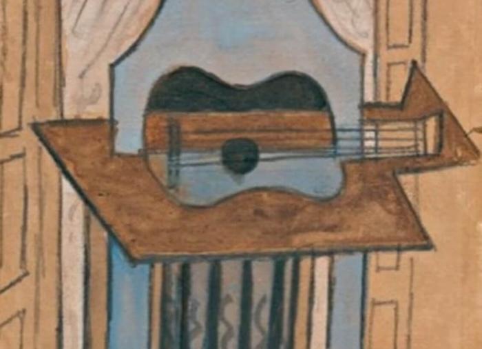 Fragment de Naturaleza muerta con guitarra', 1919, de Pablo Picasso