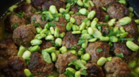 Des boulettes de viande aux fèves