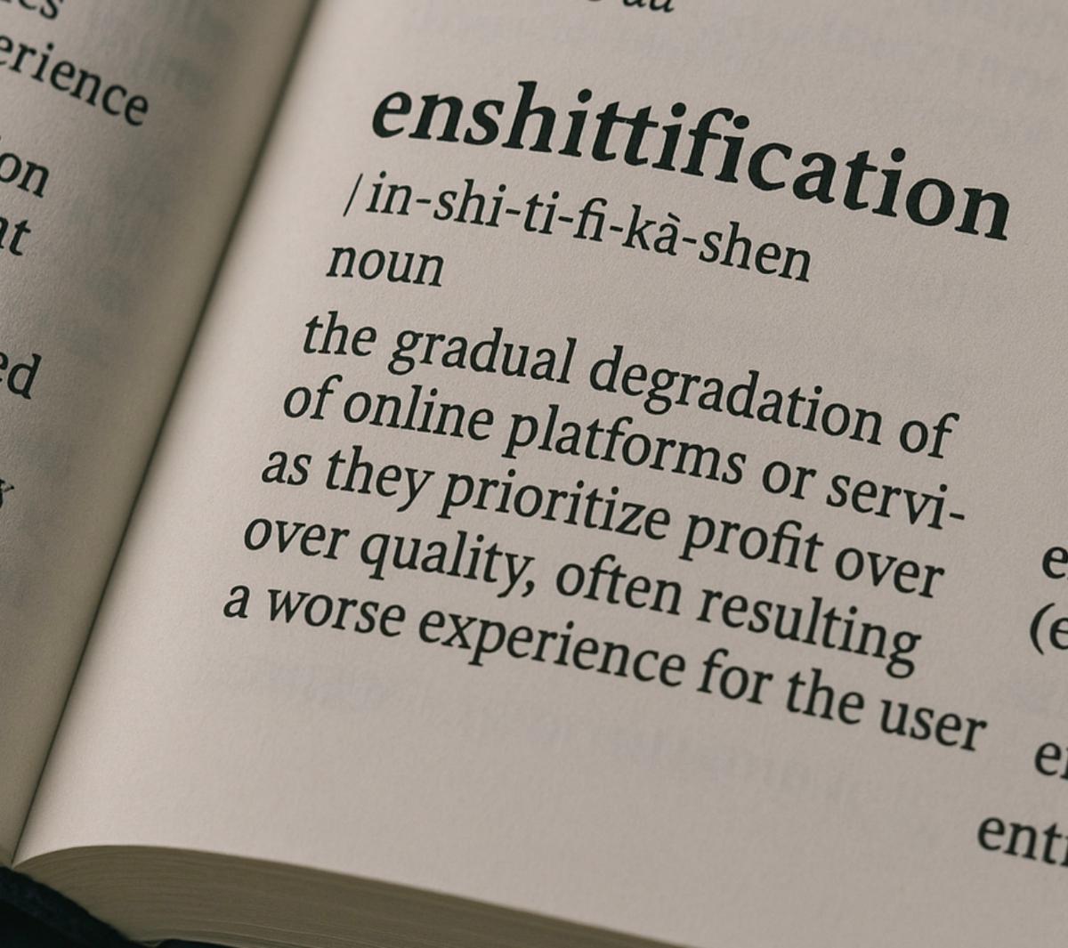 Définition du mot Enshitiffication dans le dictiuonnaire