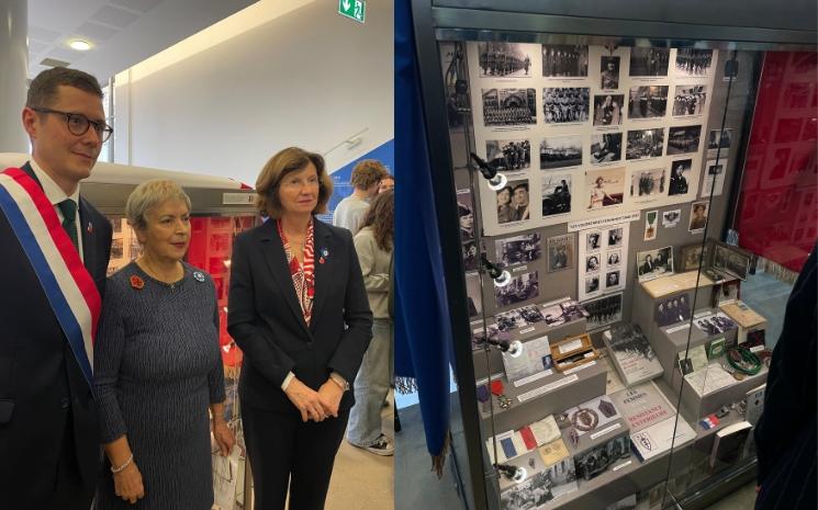 Inauguration de la vitrine des "Femmes volontaires" au lycée français Charles de Gaulle