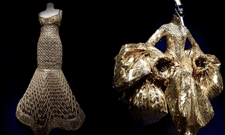 Pièces Haute Couture des maisons Chanel et Dior pour l'exposition Golden Thread à Chengdu