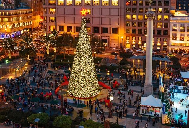 Le sapin de Noel à union Square - San Francisco
