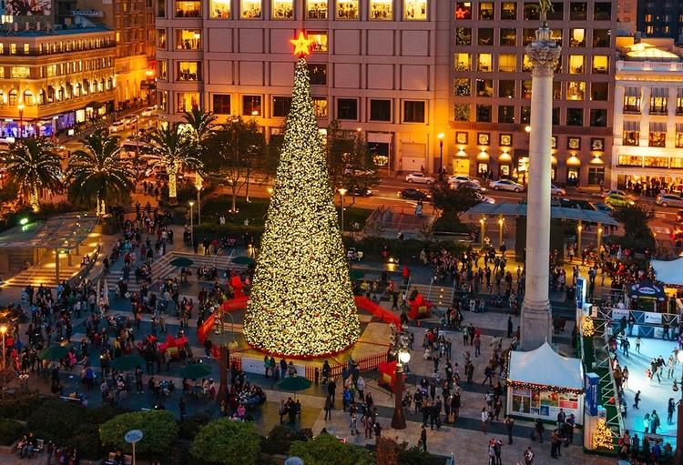 Le sapin de Noel à union Square - San Francisco