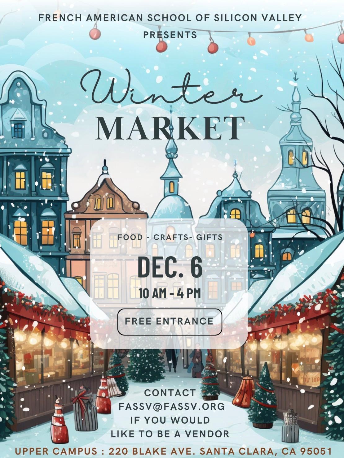 Affiche du marché de Noel de la French American School