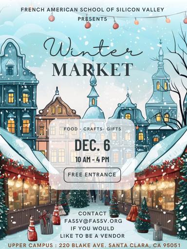 Affiche du marché de Noel de la French American School