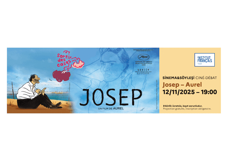 Affiche du ciné-débat autour du film Josep de Aurel, organisé par l’Institut français d’Istanbul.