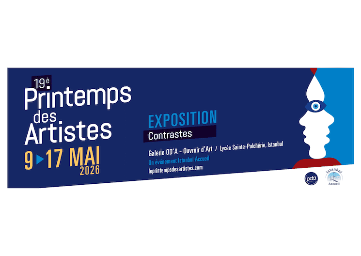 Affiche de la 19e édition du Printemps des Artistes à Istanbul, thème « Contrastes », mai 2026.