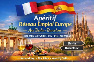 affiche de l'aperitif reseau emploi barcelone-berlin