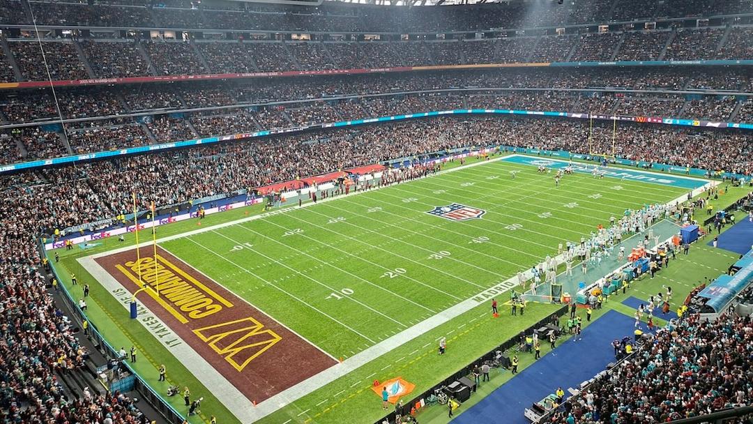 Le stade Santiago Bernabéu lors de la partie Miami Dolphins - Washington Commanders de la NFL le 16 novembre 2025.