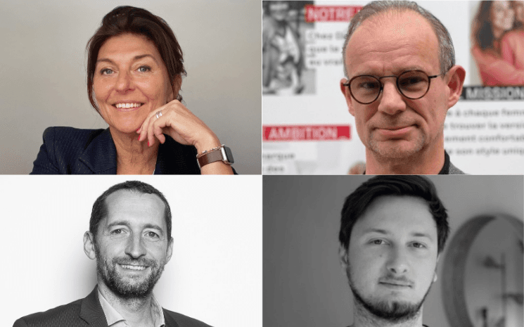 Damier de photos de Fililiep Blontrock, Hélène Wantiez, Loïc Bouquet et Romain Devooght.