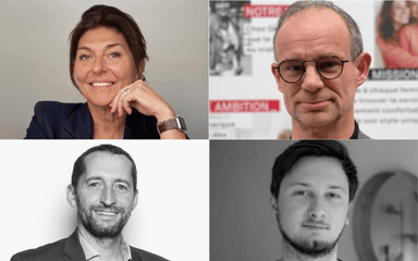 Damier de photos de Fililiep Blontrock, Hélène Wantiez, Loïc Bouquet et Romain Devooght.