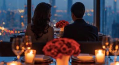 Couple restaurant Saint-Valentin