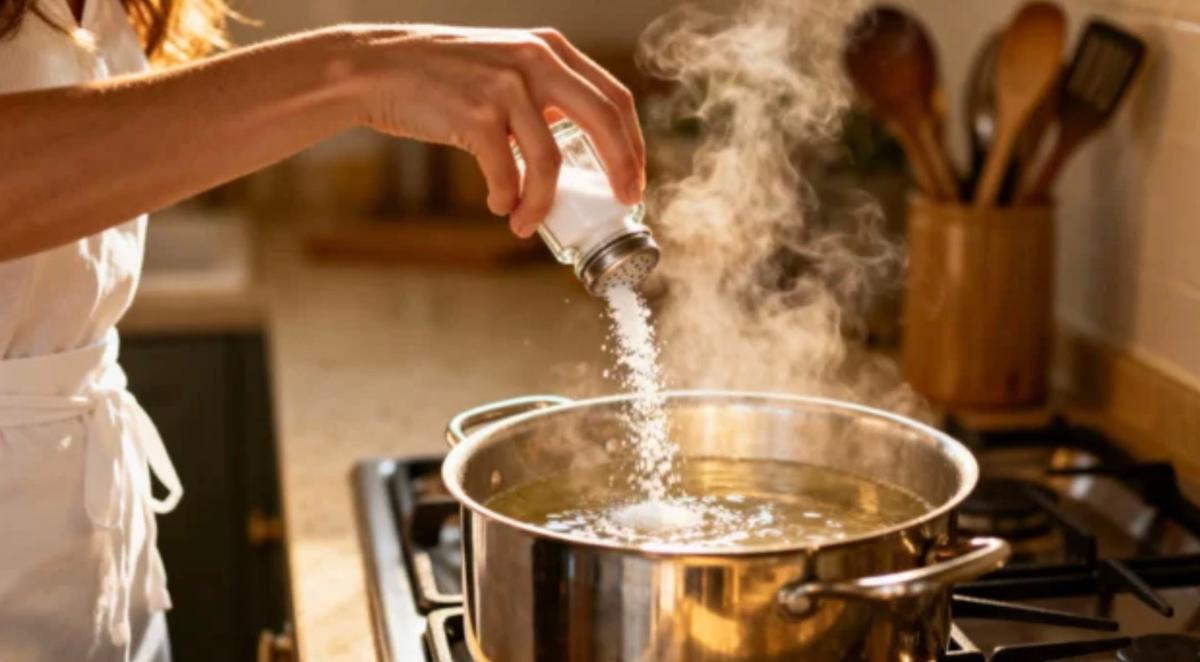 Une main sale de l’eau bouillante