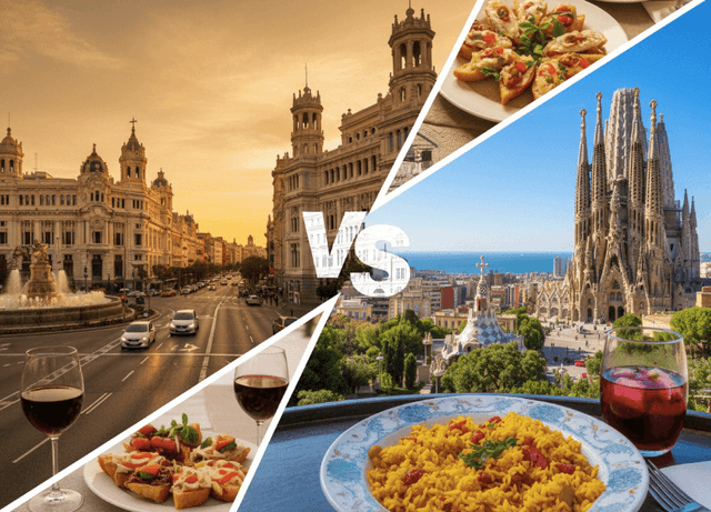 Les différences de Madrid et de Barcleone avec la Sagrada, les tapas ou encore les tortillas