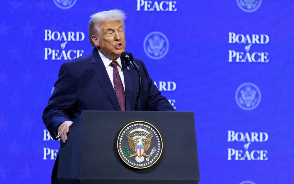 Donald Trump à Davos en janvier 2026 durant une session sur le "Conseil de la paix".