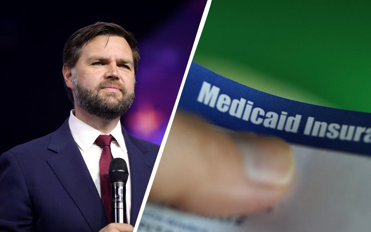 Montage photo : J. D. Vance et Medicaid