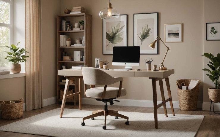 Chaleur et élégance : le beige s'invite sous votre bureau