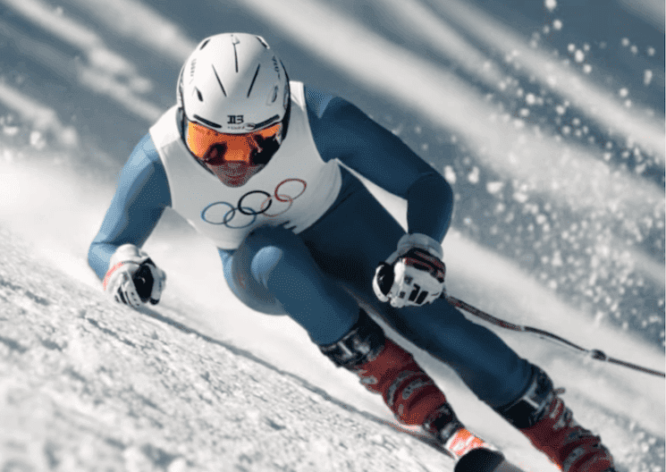 skieur descente alpine Jeux olympiques hiver 2026 Milan Cortina neige compétition