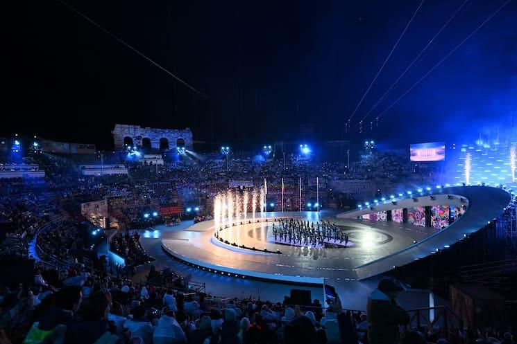 Cérémonie de clôture des Jeux olympiques d’hiver Milano Cortina 2026 à l’Arena di Verona, le 22 février 2026