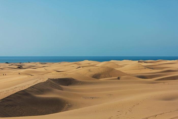 dunes et désert sur la Plage de Maspalomas dans les Canaries