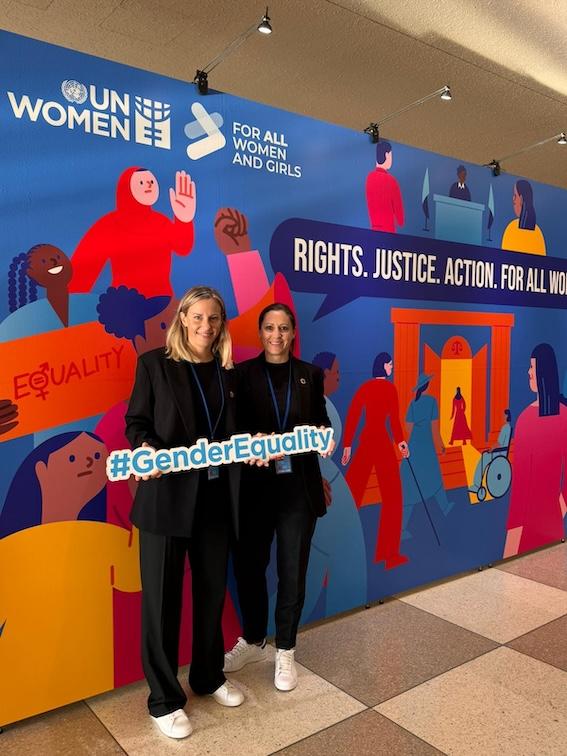 The Sorority en marge du CSW70 - Priscillia Routier Trillard avec Sophie Picavet, la représentante Canada, Caraïbes et USA de la fondation The Sorority.