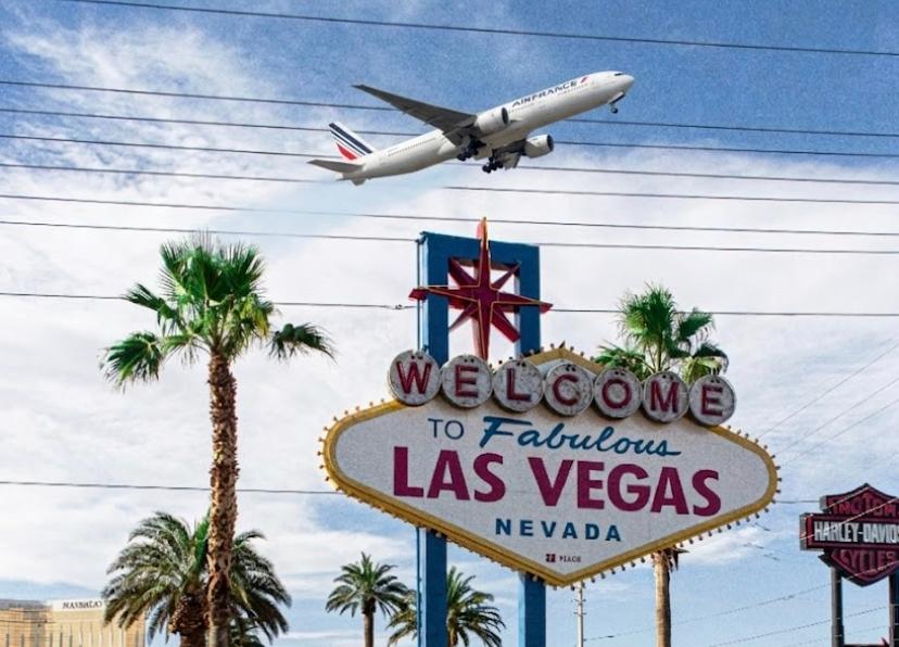 Un avion Air France dans le ciel de Las Vegas