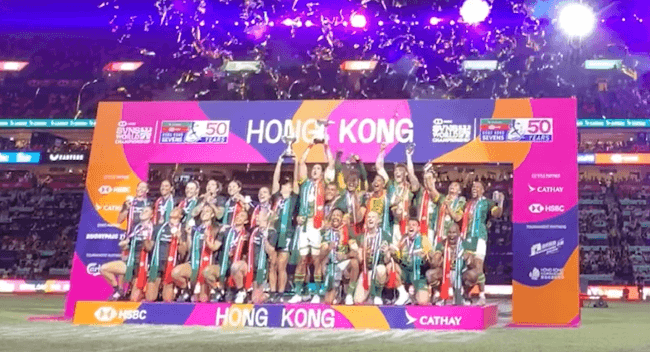 L'équipe Sud Africaine, champion des Sevens à Hong Kong