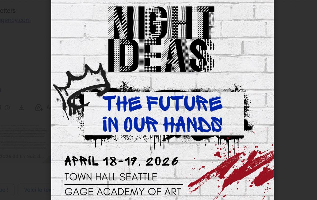 Affiche de la nuit des idées à Seattle