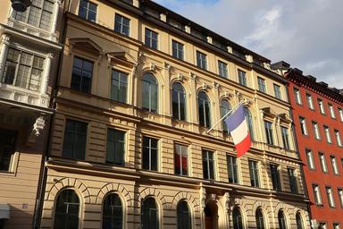 Façade de l'ambassade de France en Suède