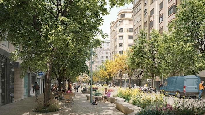 Représentation virtuelle du projet sur le tronçon de l’avenue de l’Ouest