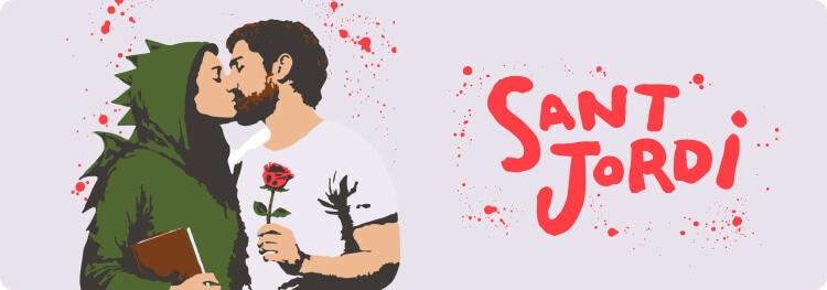 affiche de la fete de sant jordi à barcelone en 2026