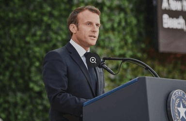 Emmanuel Macron, President de la République française pendant un discours