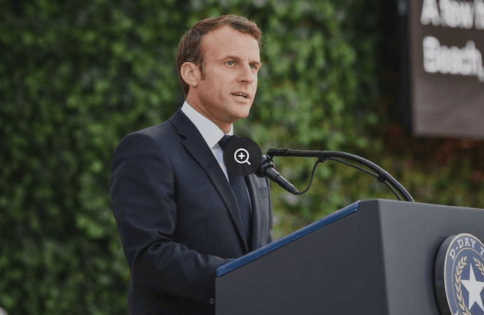 Emmanuel Macron, President de la République française pendant un discours