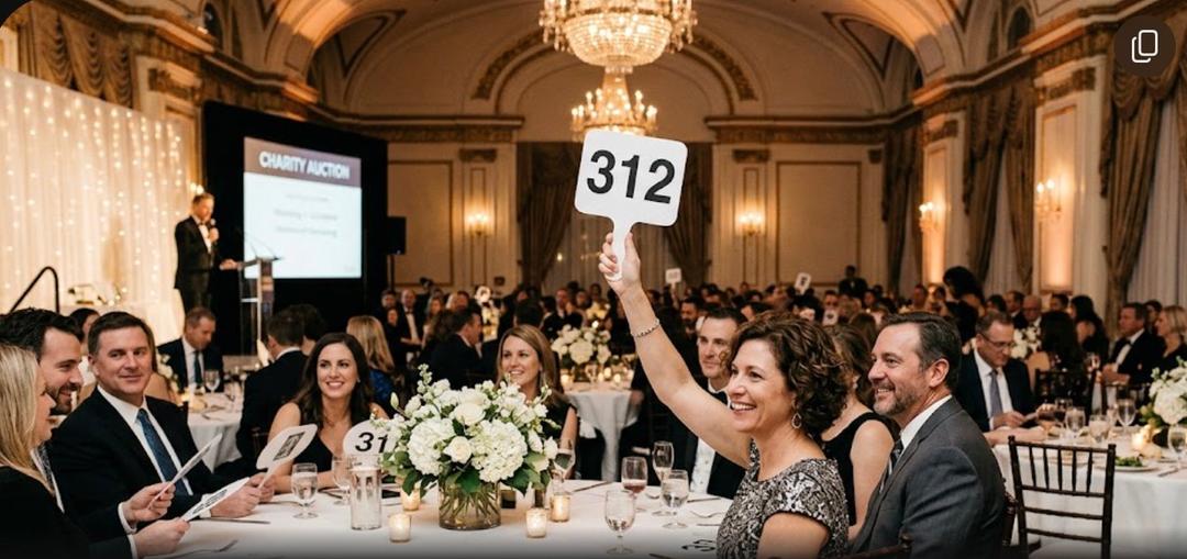Des personnes à un évènement de levée de fonds (fundraising)