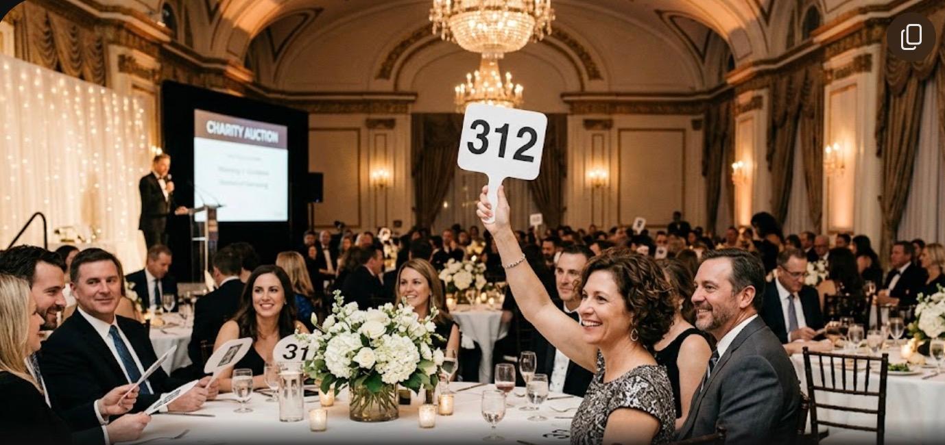 Des personnes à un évènement de levée de fonds (fundraising)