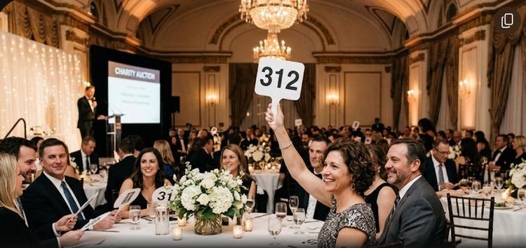 Des personnes à un évènement de levée de fonds (fundraising)