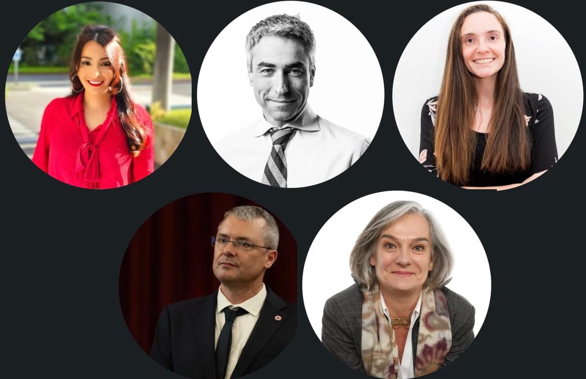 Les conseillers consulaires: Warda Souihi, Frederic Julien, Melanie Girod - 2ème rang (de g. à d.) Loic Legland, Sophie Lartilleux-Suberville