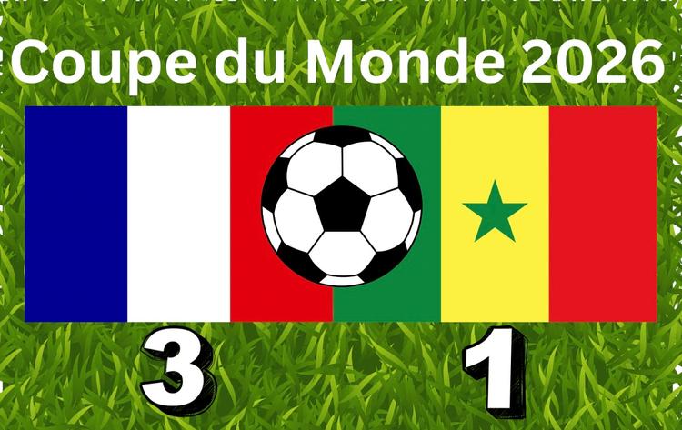Le drapeau français et le drapeau sénégalais avec un balon de foot.