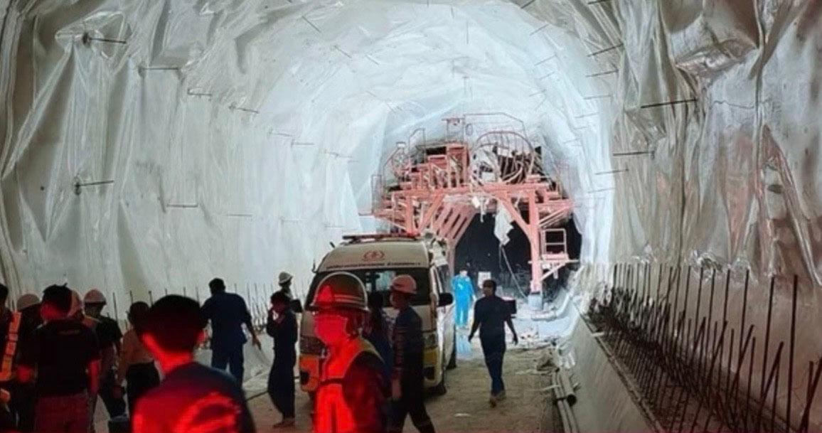 Effondrement dans tunnel Chiang Rai Thaïlande